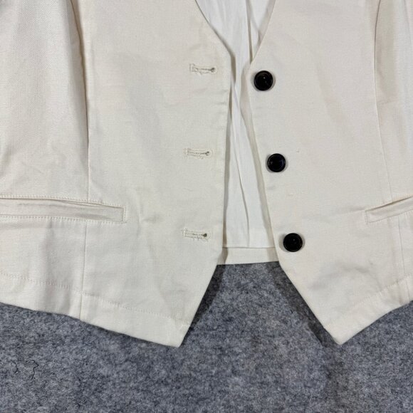 Anthropologie Maeve Ivory Tailored Linen Vest Size M Chic Workwear Office - Picture 4 of 16